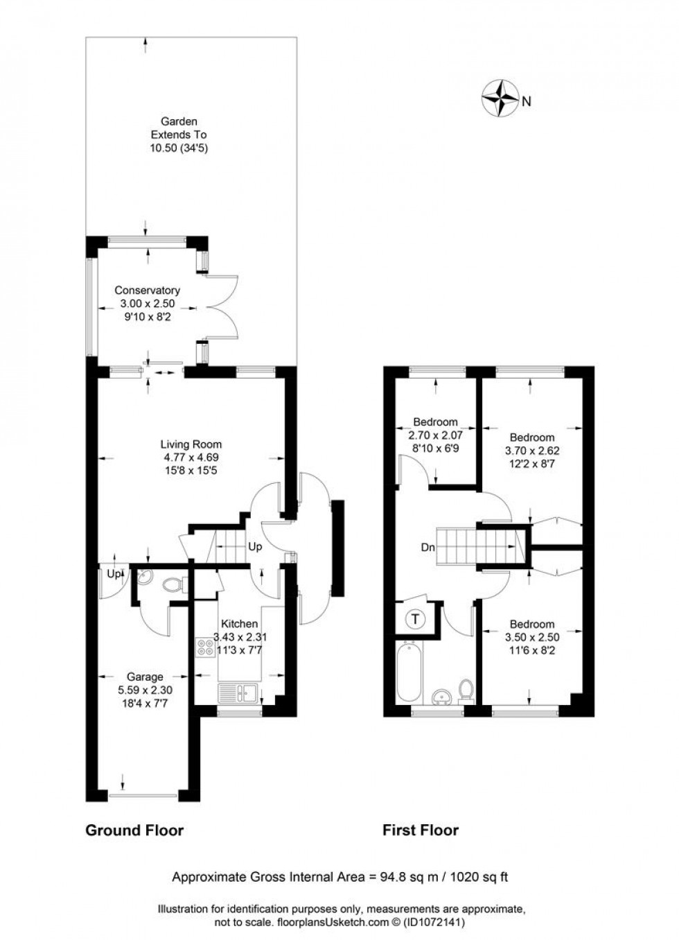 Floorplan for De Grey Close, Lewes