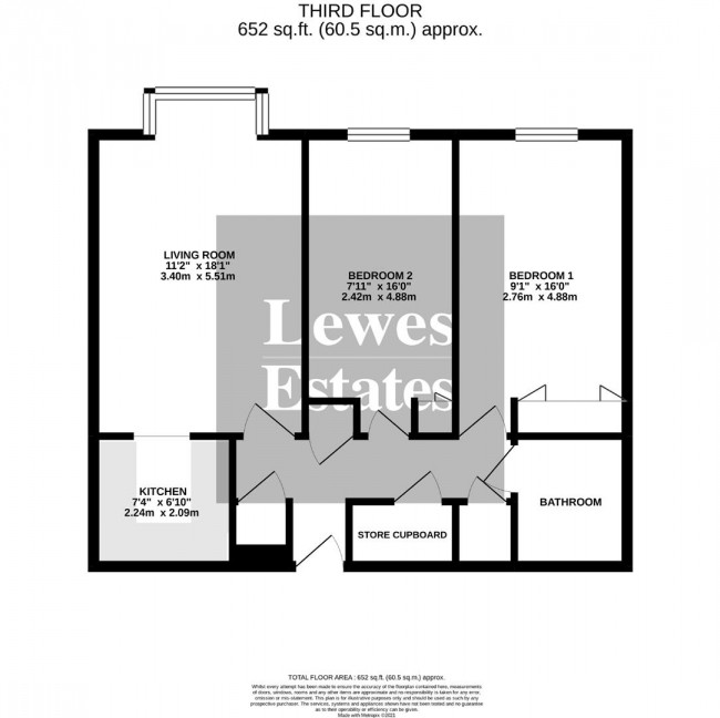 Floorplan for Caburn Court, Station Street, Lewes