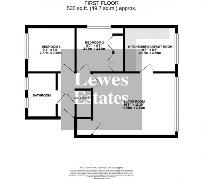 Floorplan for Vicarage Close, Ringmer