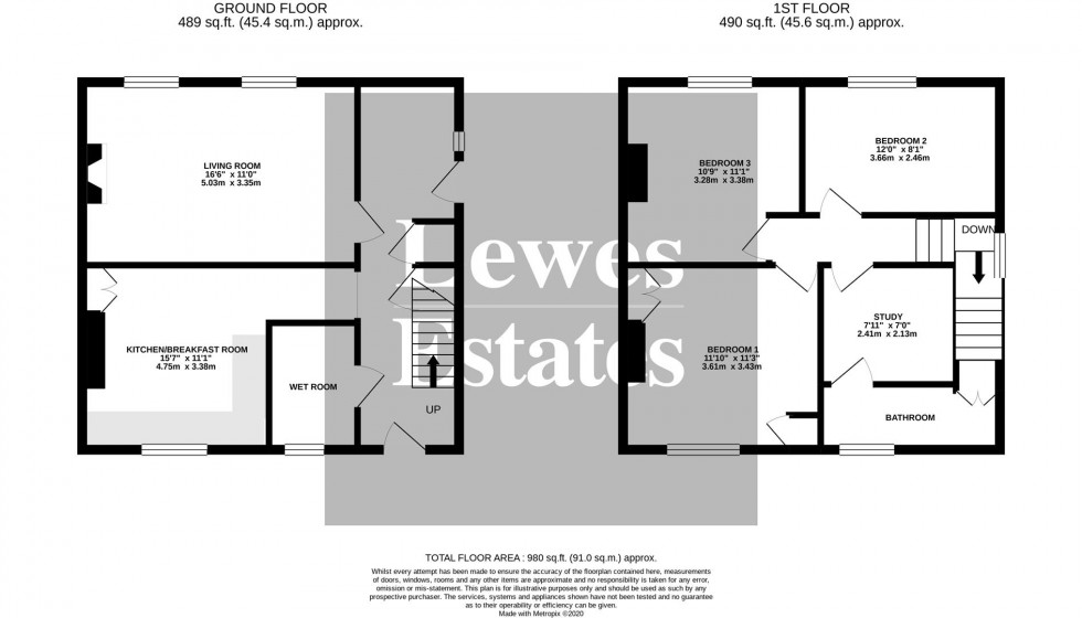 Floorplan for Evelyn Road, Lewes