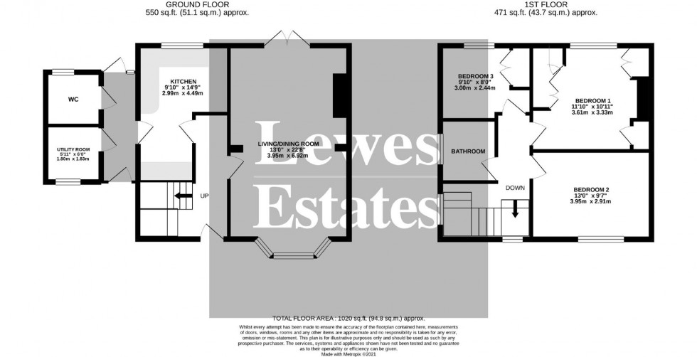 Floorplan for St Michaels Terrace, Lewes