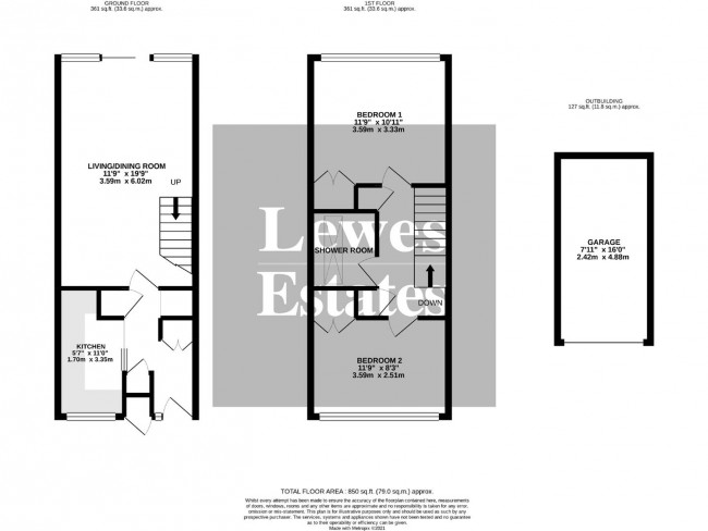 Floorplan for Bishops Drive, Lewes