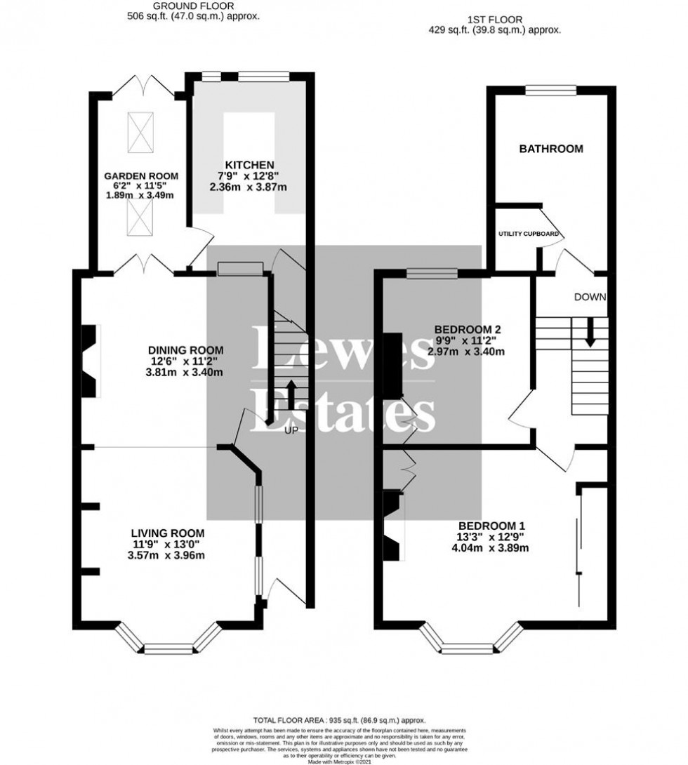 Floorplan for Talbot Terrace, Lewes