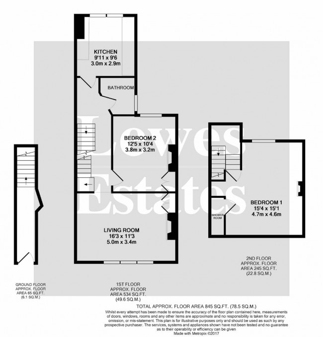 Floorplan for Lancaster Street, Lewes