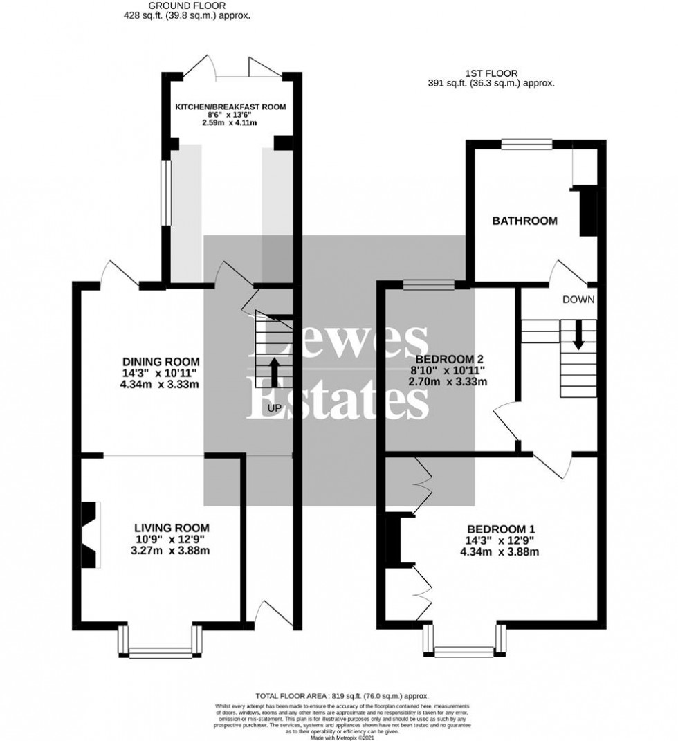 Floorplan for Morris Road, Lewes