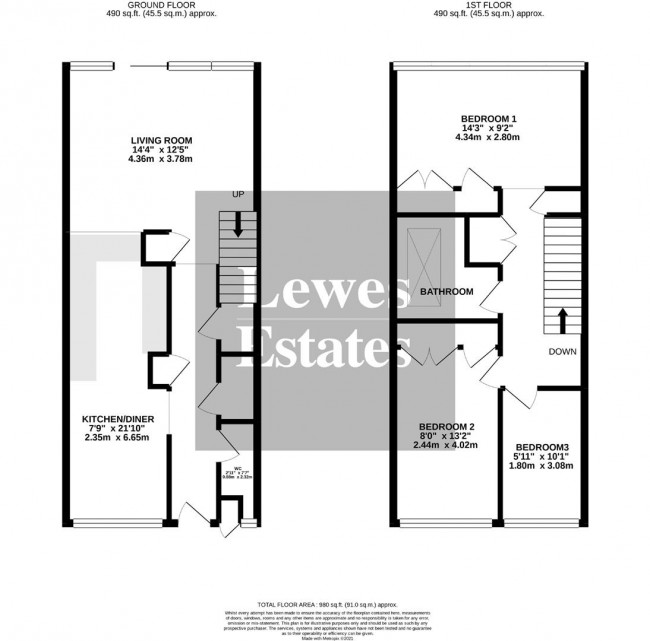 Floorplan for Barons Walk, Lewes