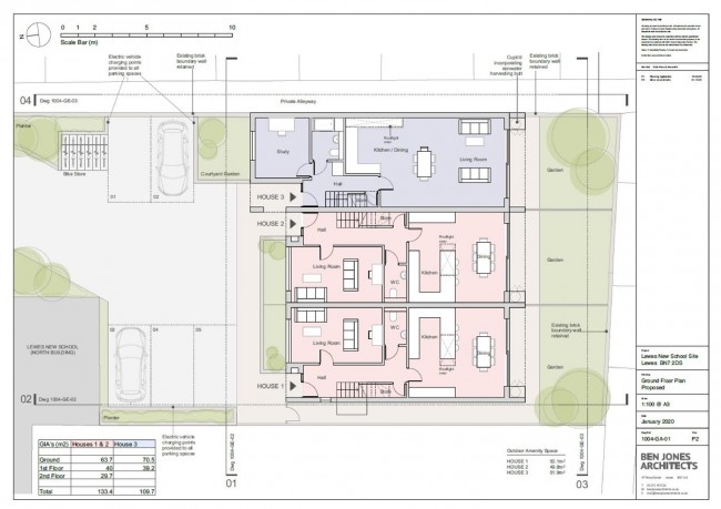 Floorplan for Residential Development Site, Pelham Terrace, Lewes