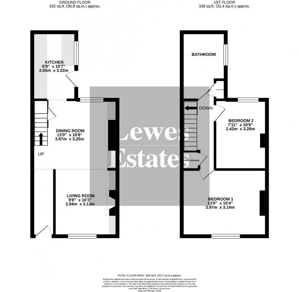 Floorplan for Valence Road, Lewes