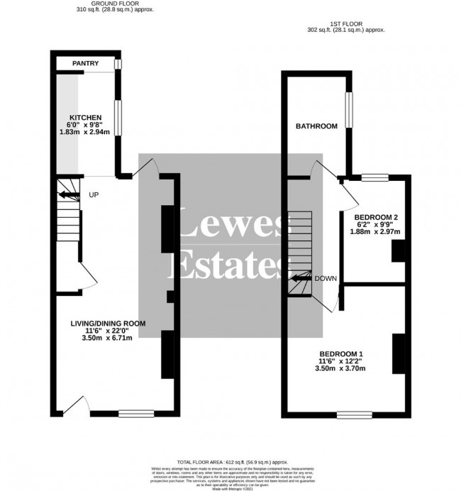 Floorplan for Southdown Place, Lewes