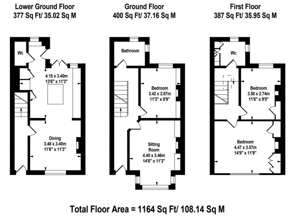 Floorplan for Dorset Road, LEWES