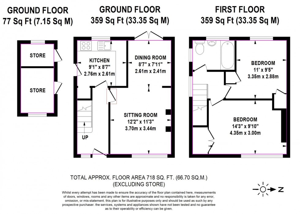 Floorplan for Fitzgerald Road, Lewes