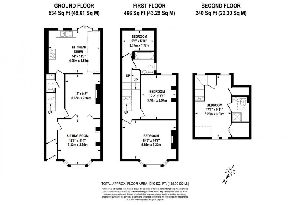 Floorplan for Pelham Terrace, Lewes