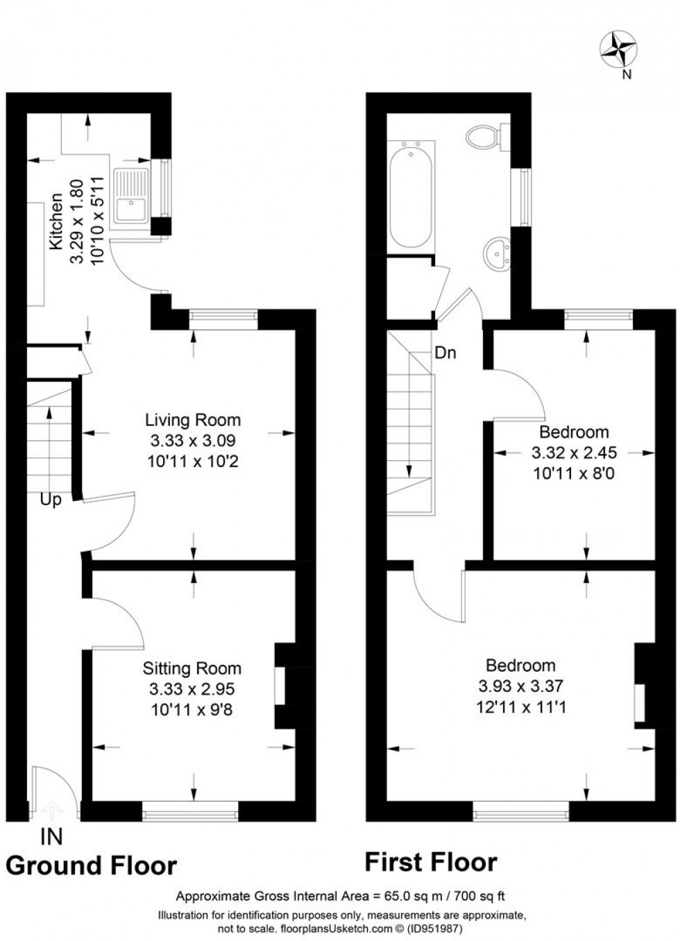 Floorplan for Valence Road, Lewes