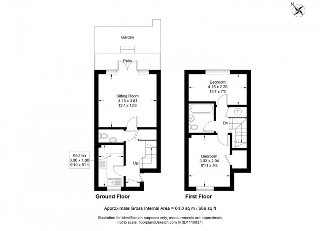 Floorplan for Foundry Terrace, Foundry Lane, Lewes