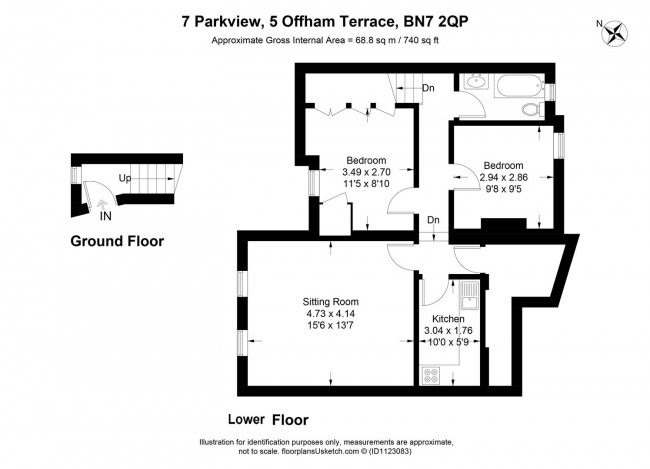 Floorplan for Offham Terrace, Lewes